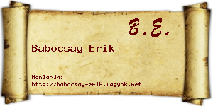 Babocsay Erik névjegykártya